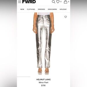 Helmut Lang Shimmering Silver Trousers